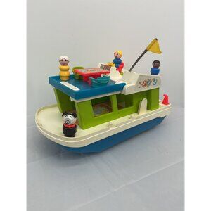 Vintage Fisher Price Little People Play Family Happy Houseboat